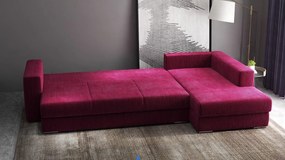 Colțar extensibil dumonde cu ladă de depozitare si sezut confortabil din spuma high-density, Gloria Zoom Red II 320x183 cm