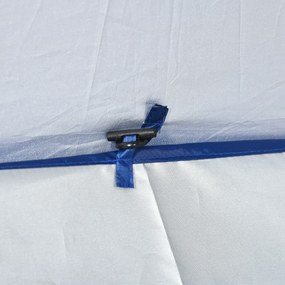 Outsunny Umbrelă de Plajă cu Acoperiș Înclinabil la 45°, Ferestre și 2 Buzunare, Ø191x211 cm, Albastru | Aosom Romania