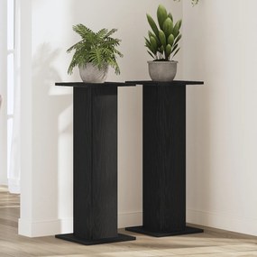 vidaXL Suport pentru plante 2 pcs Stejar negru 30 x 30 x 80 cm