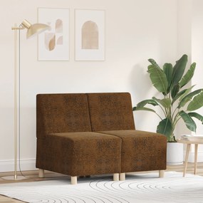vidaXL Fotoliu cu pernă 2 pcs Maro 55 cm Piele ecologică de suede