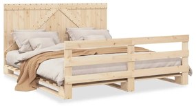 3281561 vidaXL Cadru pat cu tăblie 200x200 cm, lemn masiv de pin