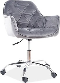 Scaun de birou Q-190 VELVET, gri