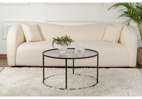 Măsuță de cafea Aurum Black cu sticlă fumurie, 80 cm