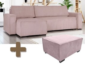Coltar extensibil cu taburet SMART SET, roz deschis