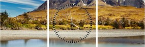 Tablou - Parcul Național Torres del Paine (cu ceas) (90x30 cm)
