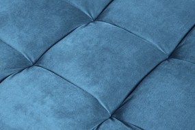 Taburete elegant Cozy Velvet 80cm, catifea aqua