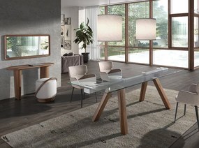 Oglinda decorativa design LUX Rectangular Walnut