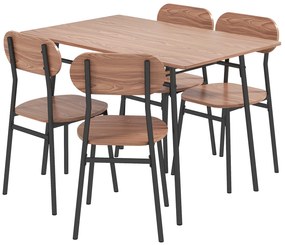 HOMCOM Set de masă cu scaune Masă de sufragerie, Design industrial, 110 cm x 70 cm x 75 cm, Maro | Aosom Romania