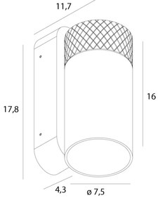 Aplica de perete LED metal negru si sticla Fusion