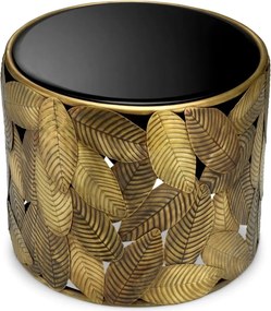 Masuta Laterala Design LUX, Alama, Sticla, Negru, Botanico