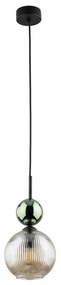 Pendul pe cablu SOPHIA 1xE14/10W/230V negru/verde/bej fumuriu