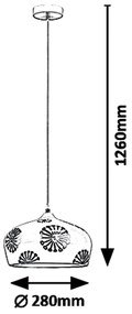 Pendul design modern GINGER argintiu/alb 6049 RX