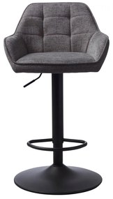 Scaun de bar gri închis cu înălțime ajustabilă Nolan – Unique Furniture