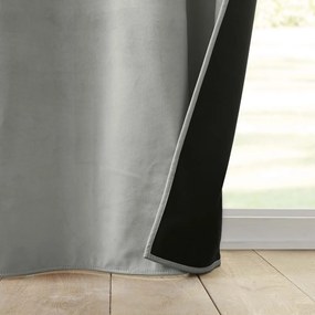 Draperie gri termoizolantă din catifea 140x260 cm Polarchic – douceur d'intérieur