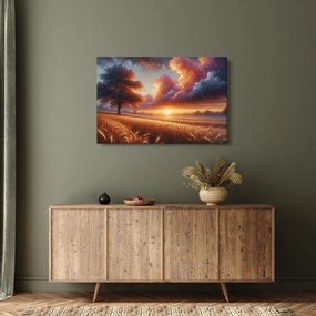 Tablou – Apus de soare pe câmp (90x60 cm)