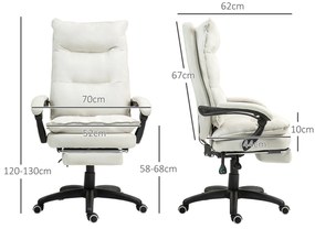 Vinsetto Scaun de birou cu funcție de masaj, Scaun de birou ergonomic cu funcție de rotație, înălțime reglabilă, din nailon, Crem | Aosom Romania