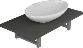 vidaXL Set mobilier de baie, 2 piese, gri, ceramică