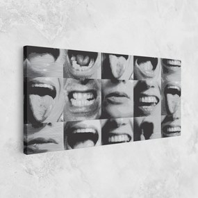 Tablou Canvas, 60x120cm, Dormitor si Living, Moderne, Colaje, Grey Mouth Collage