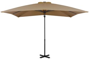Umbrela suspendata cu stalp din aluminiu taupe 250x250 cm Gri taupe, 250 x 250 cm