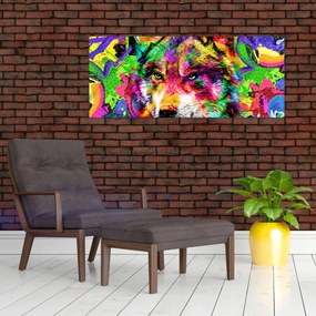 Tablou - Lupul cu graffiti (120x50 cm)