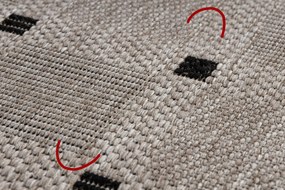 Covor sisal Floorlux 20079 Pătrat argintiu si negru - SECUNDAR-COTATI PRODUSUL