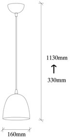 Lustră suspendată pe cablu TATTOO, 1x E27/40W/230V, Ø 16 cm, negru