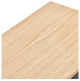 Comodă cu aspect de lemn de stejar Teulat Yoko, lățime 180 cm, gri antracit