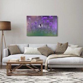 Tablou - fluture în lavandă (90x60 cm)