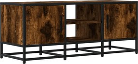 vidaXL Dulap TV stejar fumuriu, 100x35x41 cm lemn prelucrat și metal