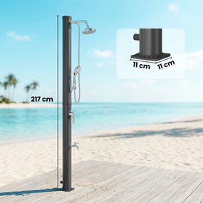 Outsunny Duș Solar 20L, Protecție Anti-îngheț Brevetată, Duș de Grădină Negru | Aosom Romania