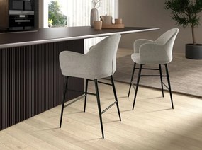 Scaun de bar design LUX, Metal, Tesatura, Light grey