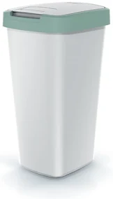 Coș de gunoi cu capac colorat, 25 l, verde/gri
