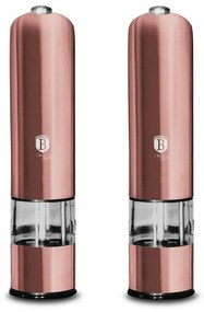 Râșniță electrică pentru sare și piper BerlingerHaus I-Rose Edition, 2 buc.