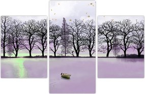 Tablou - Barcă pe lac (90x60 cm)