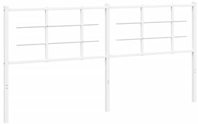 355646 vidaXL Tăblie de pat metalică, alb, 180 cm