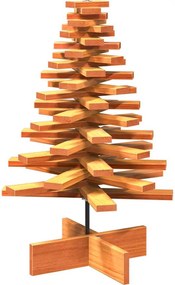 vidaXL Brad de Crăciun decorativ, maro ceruit, 80 cm, lemn pin masiv