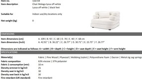 Fotoliu design LUX cu spatar rotunjit Malaga, Lyssa off-white