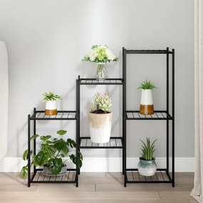 Suport pentru flori, 83x25x80 cm, negru, fier 1, Fara roata