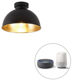 Plafoniera inteligentă neagră cu auriu 28 cm inclusiv Wifi A60 - Magnax