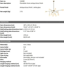 Lustra moderna cu 12 surse de lumina design LUX Aram