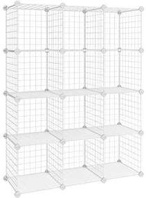 Organizator polivalent, 93 x 31 x 123 cm, metal, alb, Songmics