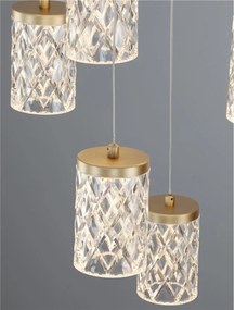 Lustra aurie cu 9 pendule LED PHOS