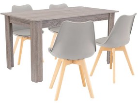 Set de masă Zara 4+1 gri-stejar York