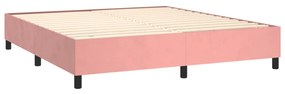 Pat box spring cu saltea, roz, 200x200 cm, catifea Roz, 200 x 200 cm, Nasturi de tapiterie