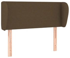 vidaXL Tăblie de pat cu aripioare maro închis 103x23x78/88 cm textil
