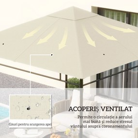 Outsunny Tetto di Ricambio Telo Sostitutivo per Gazebo Traspirante 3x3m | Aosom Romania