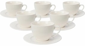 Set of 6 porcelain cups with saucers Linie 240 ml