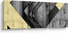 Tablou - Textura forme (cu ceas) (90x30 cm)
