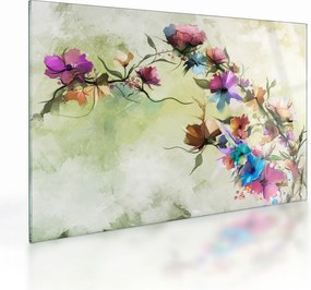 Tablou pe sticlă - Pictua cu flori (70x50 cm)