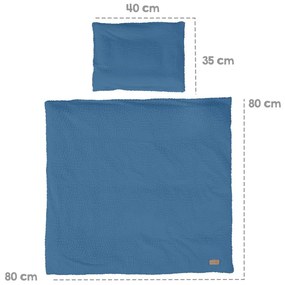 Lenjerie de pat pentru copii albastră pentru pătuț 80x80 cm Seashells – Roba